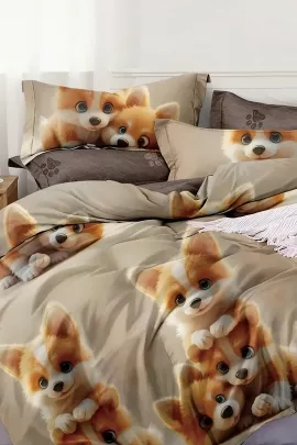 Постельное белье поплин эксклюзив на молнии - Корги