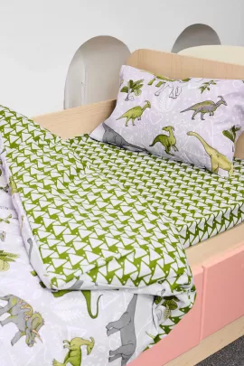 Постельное белье детское поплин без молнии с 1 наволочкой - Юрский период