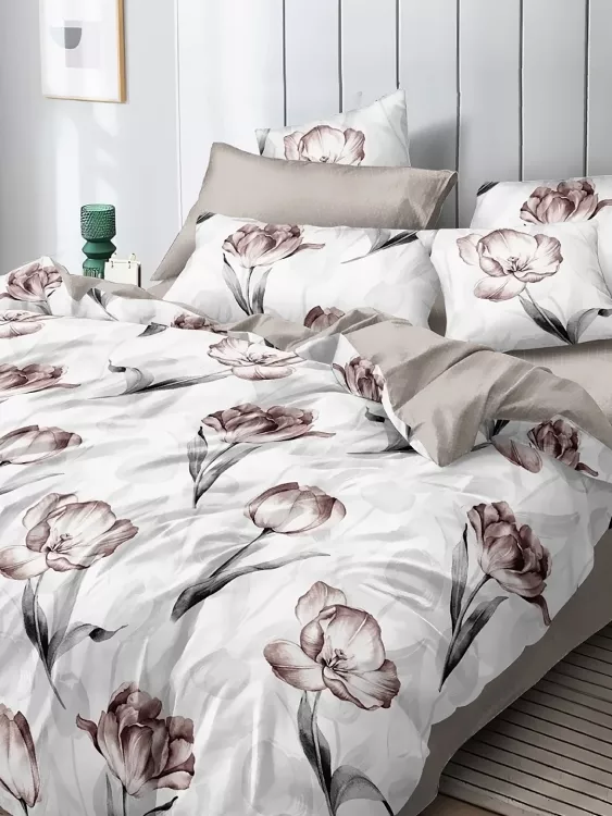 Постельное белье поплин эксклюзив на молнии - Асти