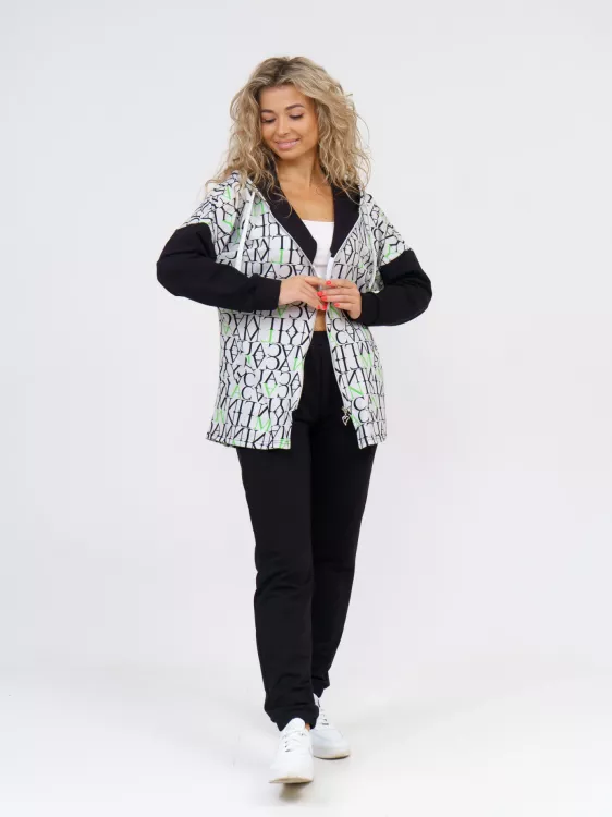 Костюм спортивный Фаворитка 3 (Черно-бел-зел)