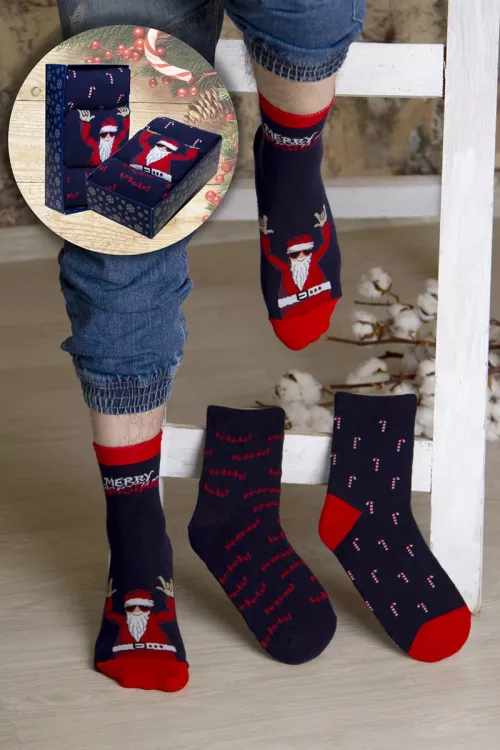 Носки мужские Новый год красный 3 пары последний размер