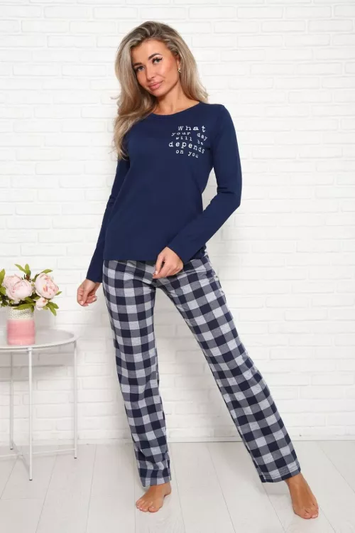 Пижама 1036 сине-серый последний размер