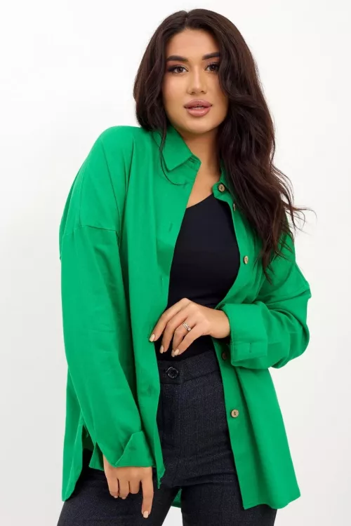 Рубашка Лён З зеленый последний размер