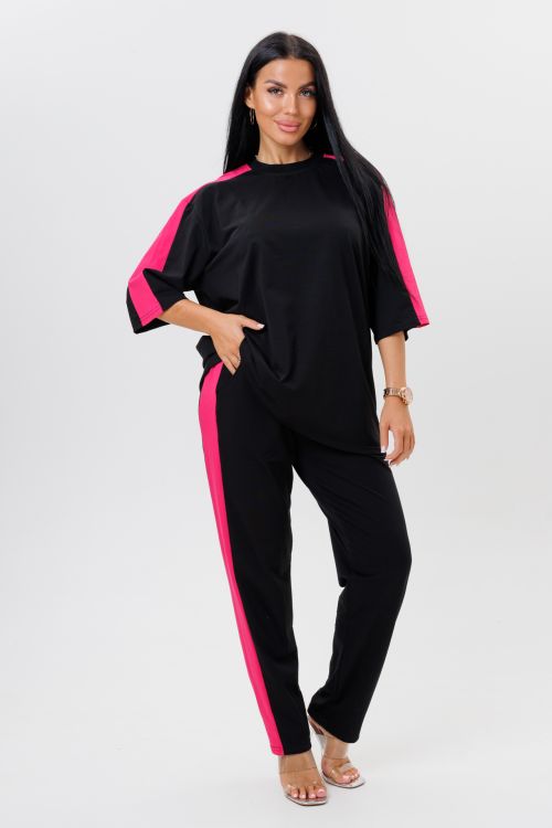 Костюм 678090 черный, фуксия последний размер