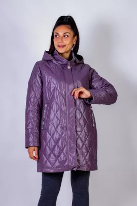 Элегантная демисезонная куртка с капюшоном Клетка арт.339 последний размер