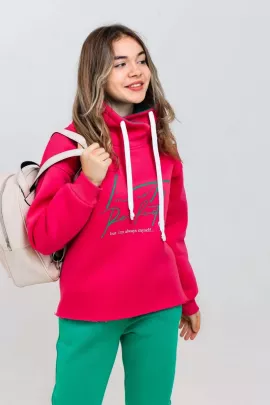 Толстовка детская 1574 фуксия, зеленый последний размер