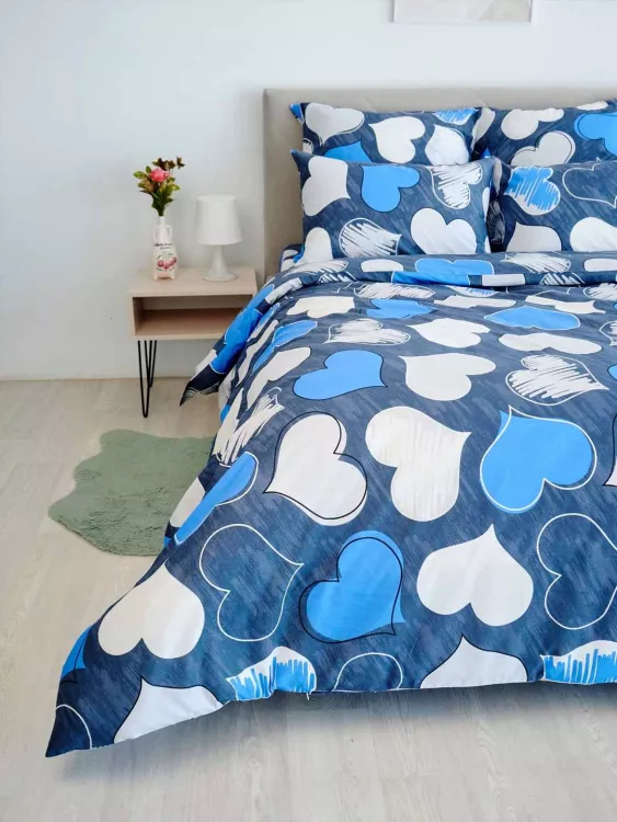 КПБ Поплин Премиум - Романтика Синий