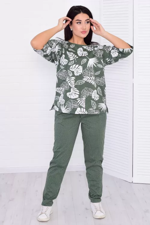 Костюм женский 5-323а (хаки) Монстера