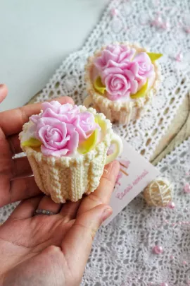 89607 мыло "Чашечка с цветами"