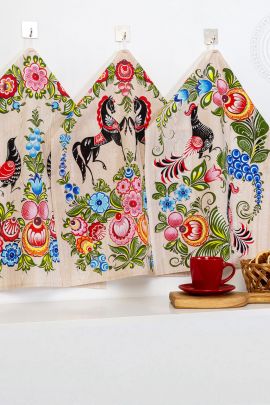 Набор полотенец из рогожки "Роспись" 2Н_ПКР.45.60 45*60 2Н_ПКР.45.60