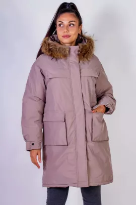 Парка 619 зимняя натуральный мех коричневый последний размер
