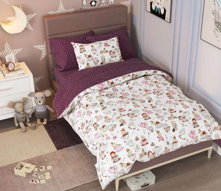 Чаепитие(роз) КПБ поплин подростковый