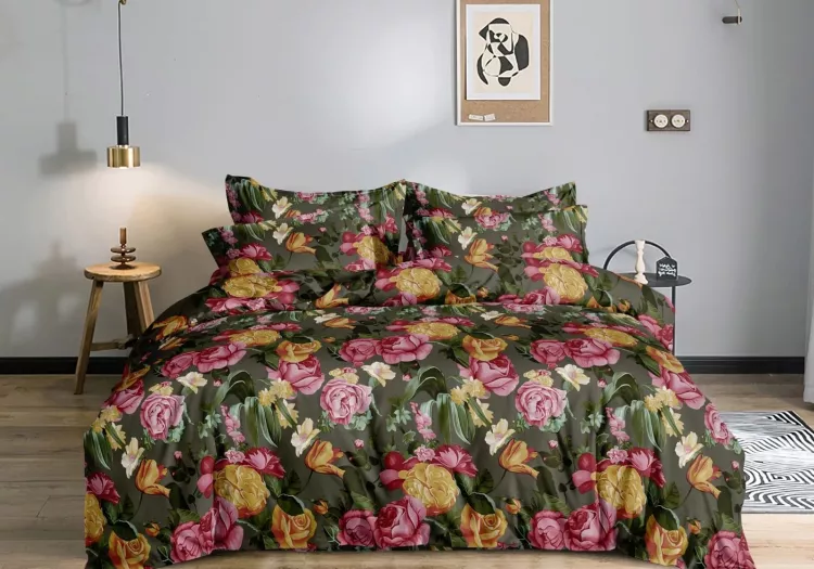 Постельное белье полисатин на молнии - Букет