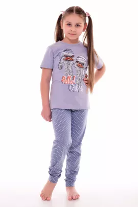 Пижама подростковая 12-095 (серый), Страусы