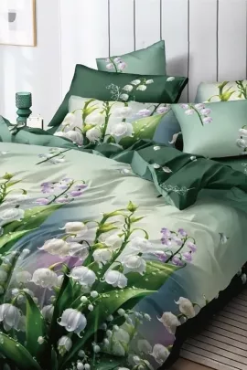 Постельное белье поплин эксклюзив на молнии - Ландыши