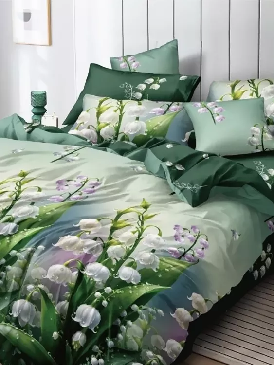 Постельное белье поплин эксклюзив на молнии - Ландыши
