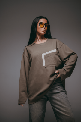 Дабл свитшот женский (хаки)