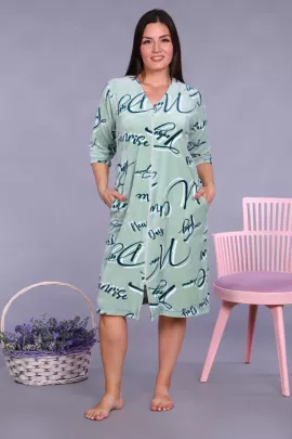 Халат 6754 велюровый светло-фисташковый последний размер