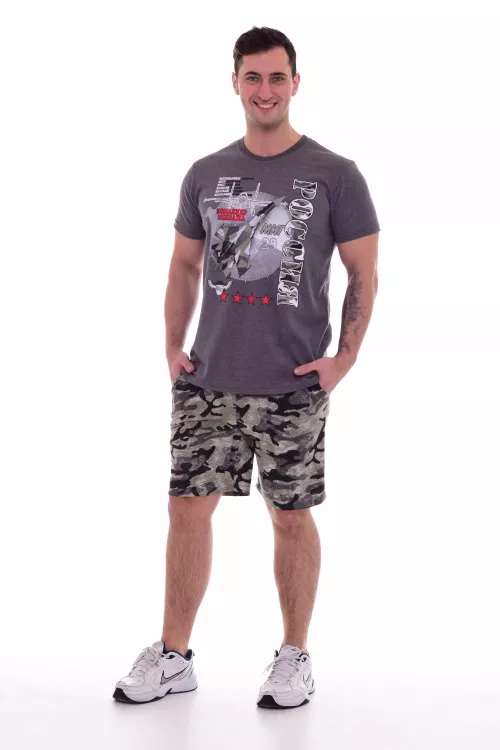 Пижама мужская 9-126 (антрацит-меланж+хаки), МИГ-29