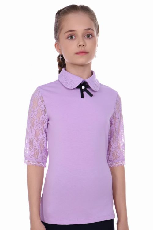 Блузка детская 1100 светло-сиреневый последний размер