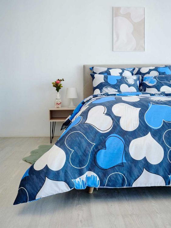 Пододеяльник поплин - Романтика, цвет синий