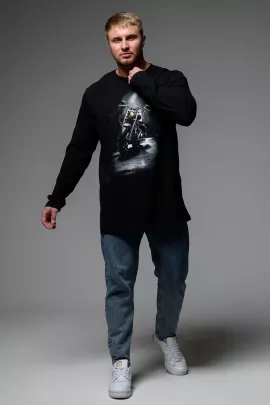 Футболка мужская 8533 черный + мотоцикл последний размер