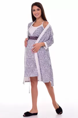 Пеньюар-двойка 13-02п для кормящих мам лиловый последний размер