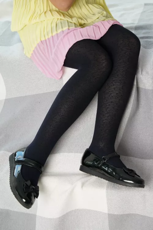 Колготки детские Узор черный последний размер