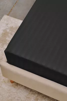 Простыня Микрофибра Страйп на резинке - Серый