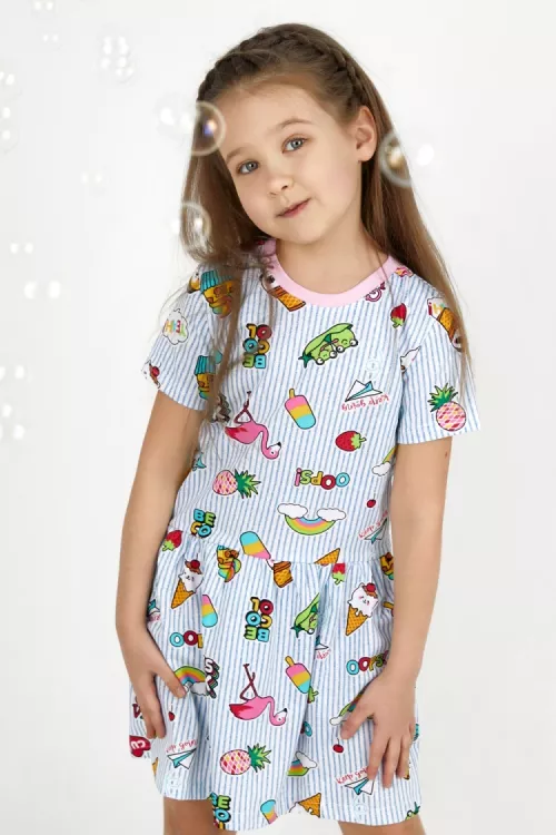 Платье детское Мороженка голубой последний размер
